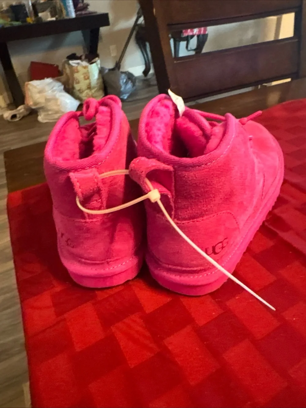UGG Kids' Pink Suede Lace-Up Boot